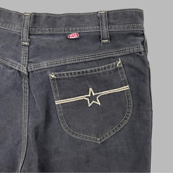 !SOLD! RED SNAP Vintage Black Dark Grey Star Pocket High Waisted Skater Jeans - Picture 10 of 12